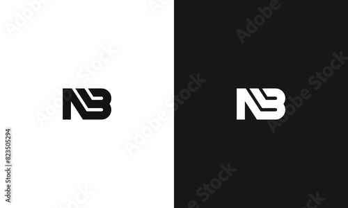 monogram n b nb bn minimal logo template for gym sport technology farm football basketball running jersey