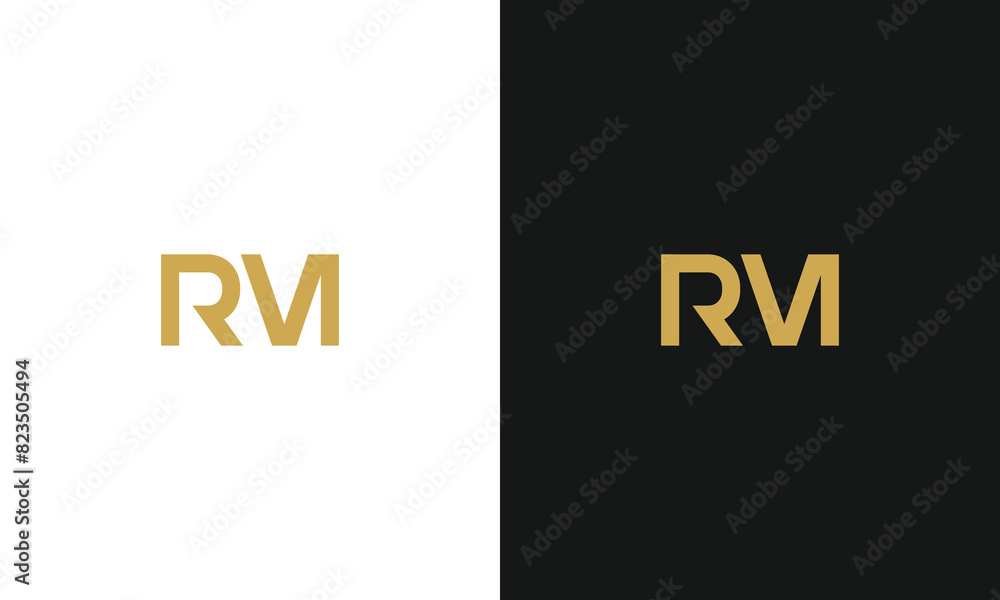 Obraz premium monogram r m rm mr logo template for gym sport technology farm