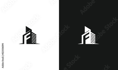 Letter F home building logo for construction hotel resort apartment 