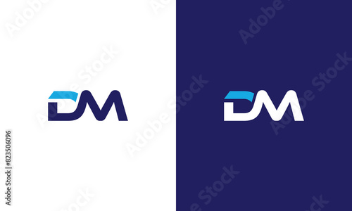 Monogram d m dm md minimal logo for gym sport technology coaching