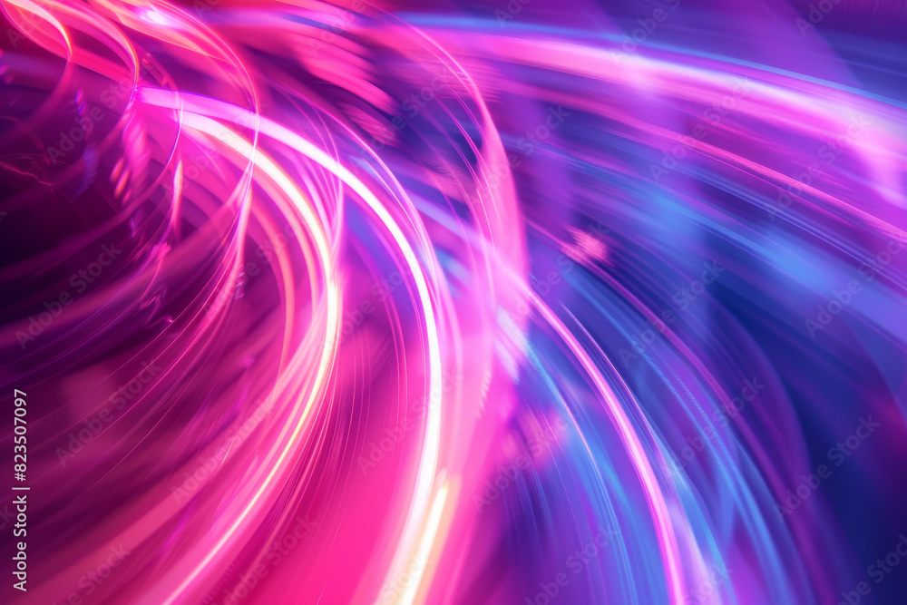Obraz premium Vibrant Abstract Light Trails in Motion Neon Colors and Blurred Motion Effects