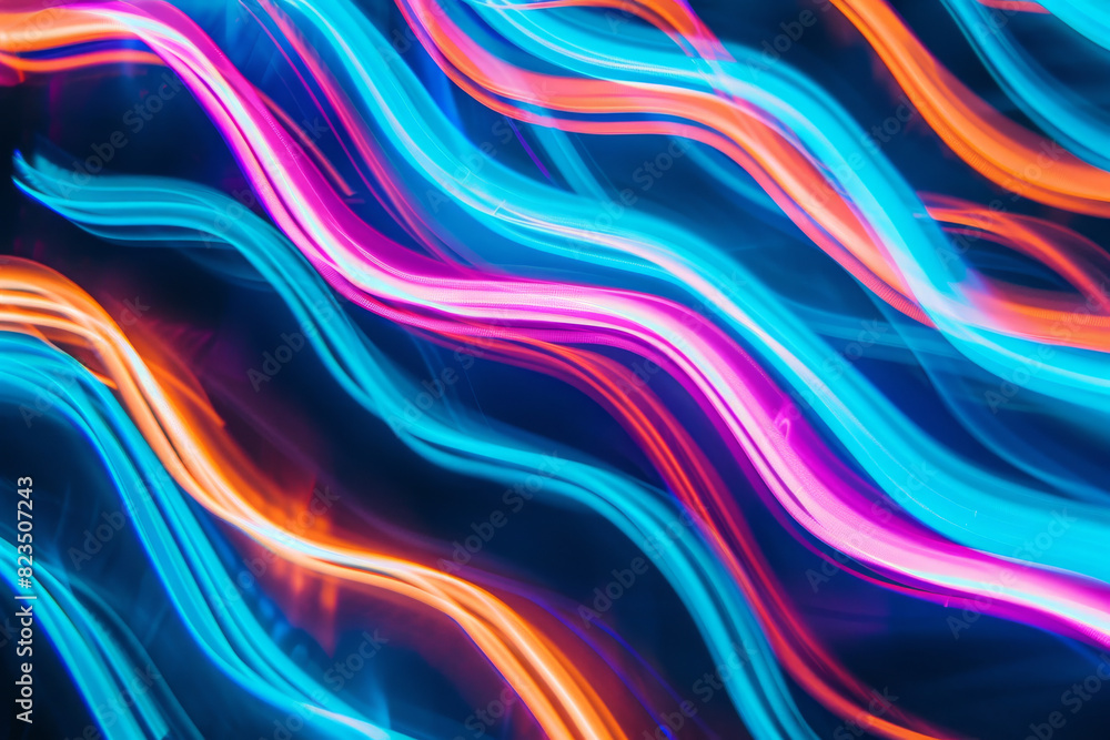 Bright Neon Light Streaks Abstract Background in Vibrant Colors Bright Neon Light Streaks Abstract Background in Vibrant Colors