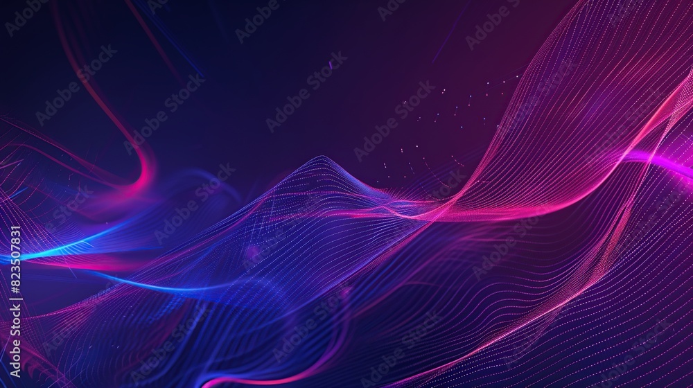 Abstract background in purple and blue colored wave movement