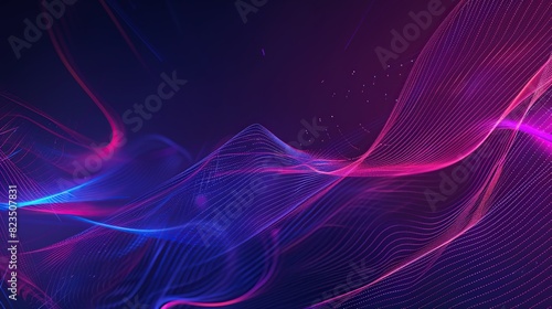 Abstract background in purple and blue colored wave movement