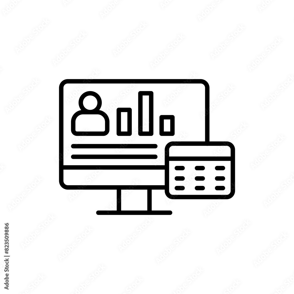 Attendance system outline icons, minimalist vector illustration ,simple transparent graphic element .Isolated on white background Attendance system outline icons, minimalist vector illustration ,simple transparent graphic element .Isolated on white background