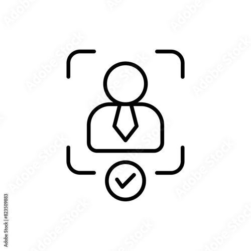 Face recognition outline icons, minimalist vector illustration ,simple transparent graphic element .Isolated on white background