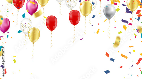 Colorful party balloons and decorations