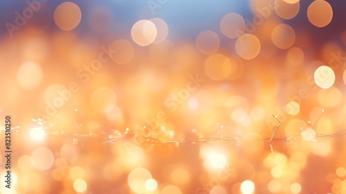 Abstract blurred bokeh background Warm light Copy space Christmas concept