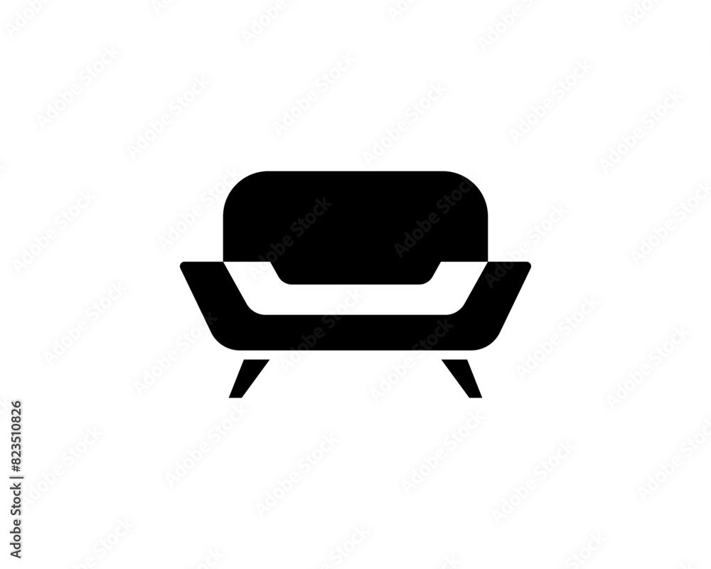 Chair logo template icon black Chair logo template icon black