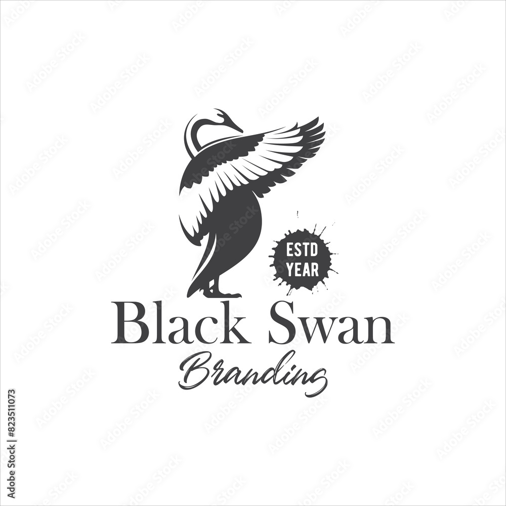 Swan Logo Design Vector Image Swan Logo Design Vector Image