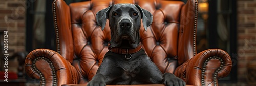 Within elegant confines of stately mansion regal great dane named Duke presides over his domain quiet dignity his imposing stature noble bearing earning him respect admiration of all who cross his pat photo