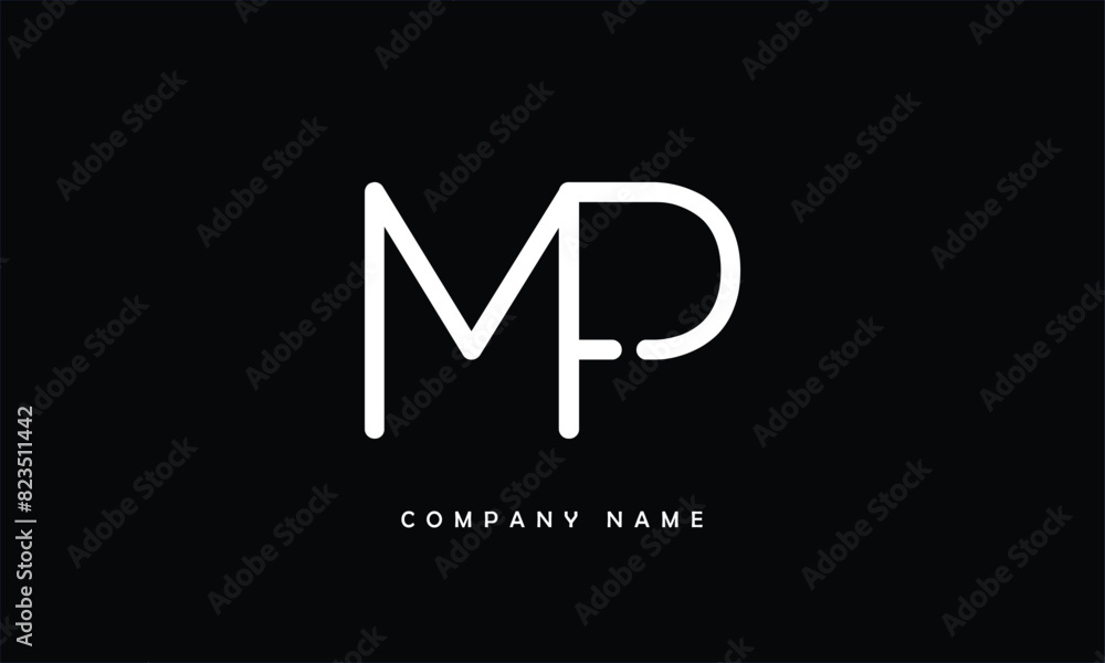 MP, PM, M, P Abstract Letters Logo Monogram MP, PM, M, P Abstract Letters Logo Monogram
