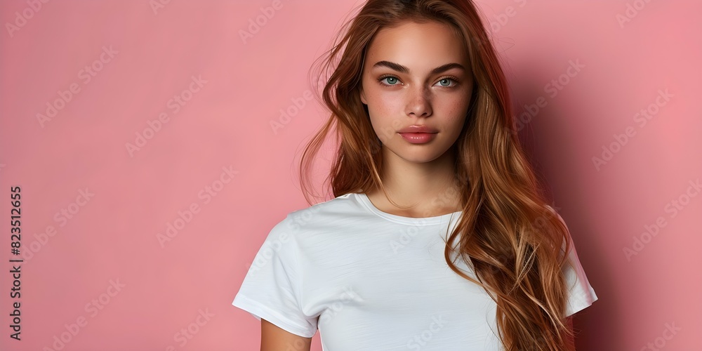 A model effortlessly showcases a trendy tshirt in this mockup. Concept Fashion & Style, Trendy Tshirt, Model Portraits, Mockup Presentation A model effortlessly showcases a trendy tshirt in this mockup. Concept Fashion & Style, Trendy Tshirt, Model Portraits, Mockup Presentation