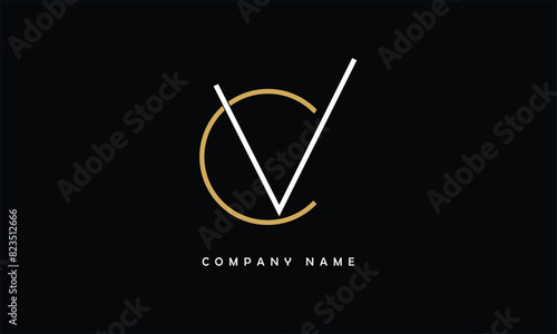 CV, VC, C, V Abstract Letters Logo Monogram