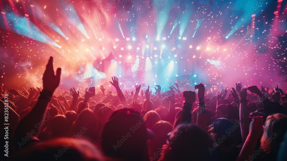 © Rainister - Outdoor concert stage, crowd dancing, energetic and fun © Rainister - Outdoor concert stage, crowd dancing, energetic and fun