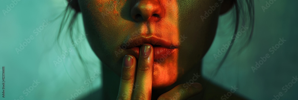 Dramatic Close Up Portrait with Artistic Lighting and Expressive Emotion Dramatic Close Up Portrait with Artistic Lighting and Expressive Emotion