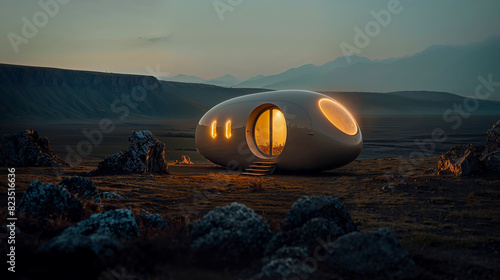 un logement insolite en forme de capsule pour faire du camping © Fox_Dsign