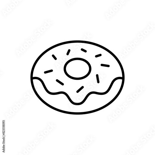 donut outline icons, minimalist vector illustration ,simple transparent graphic element .Isolated on white background