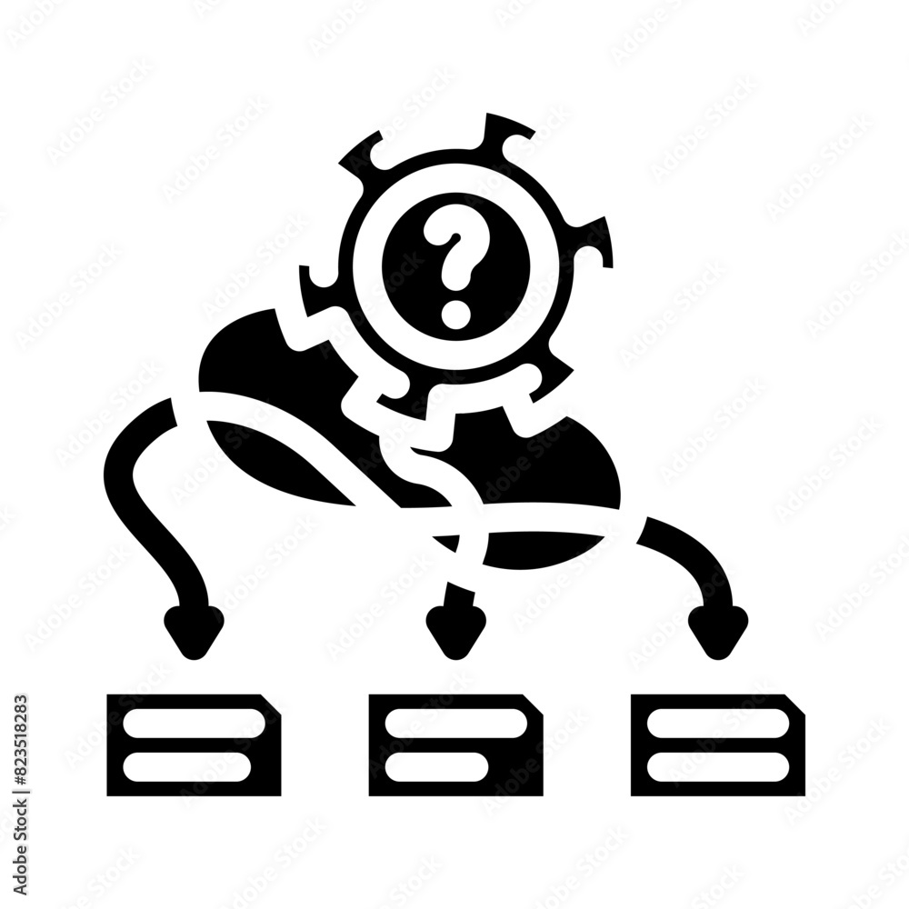 decision support analyst glyph icon vector. decision support analyst sign. isolated symbol illustration decision support analyst glyph icon vector. decision support analyst sign. isolated symbol illustration