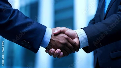 handshake between two businessmen, close up view, corporate and business 