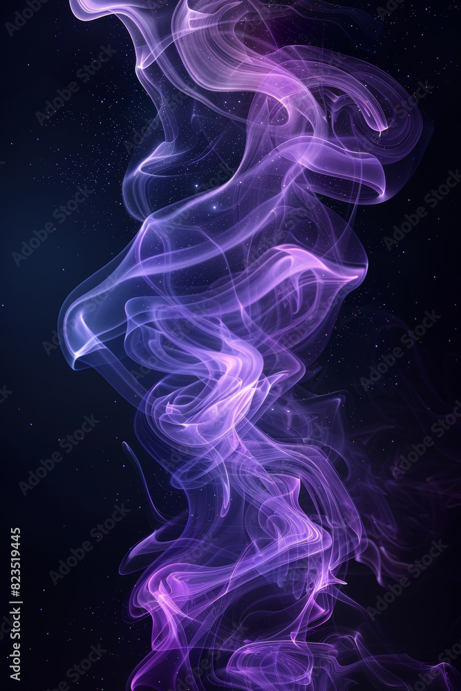 Mystical Purple Smoke on Dark Background with Ethereal Swirling Patterns Mystical Purple Smoke on Dark Background with Ethereal Swirling Patterns