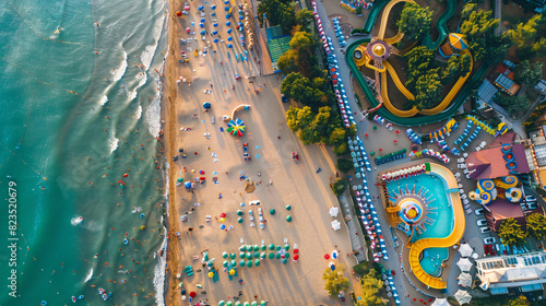 Resort Golden Sands Bulgaria panoramic top view of the