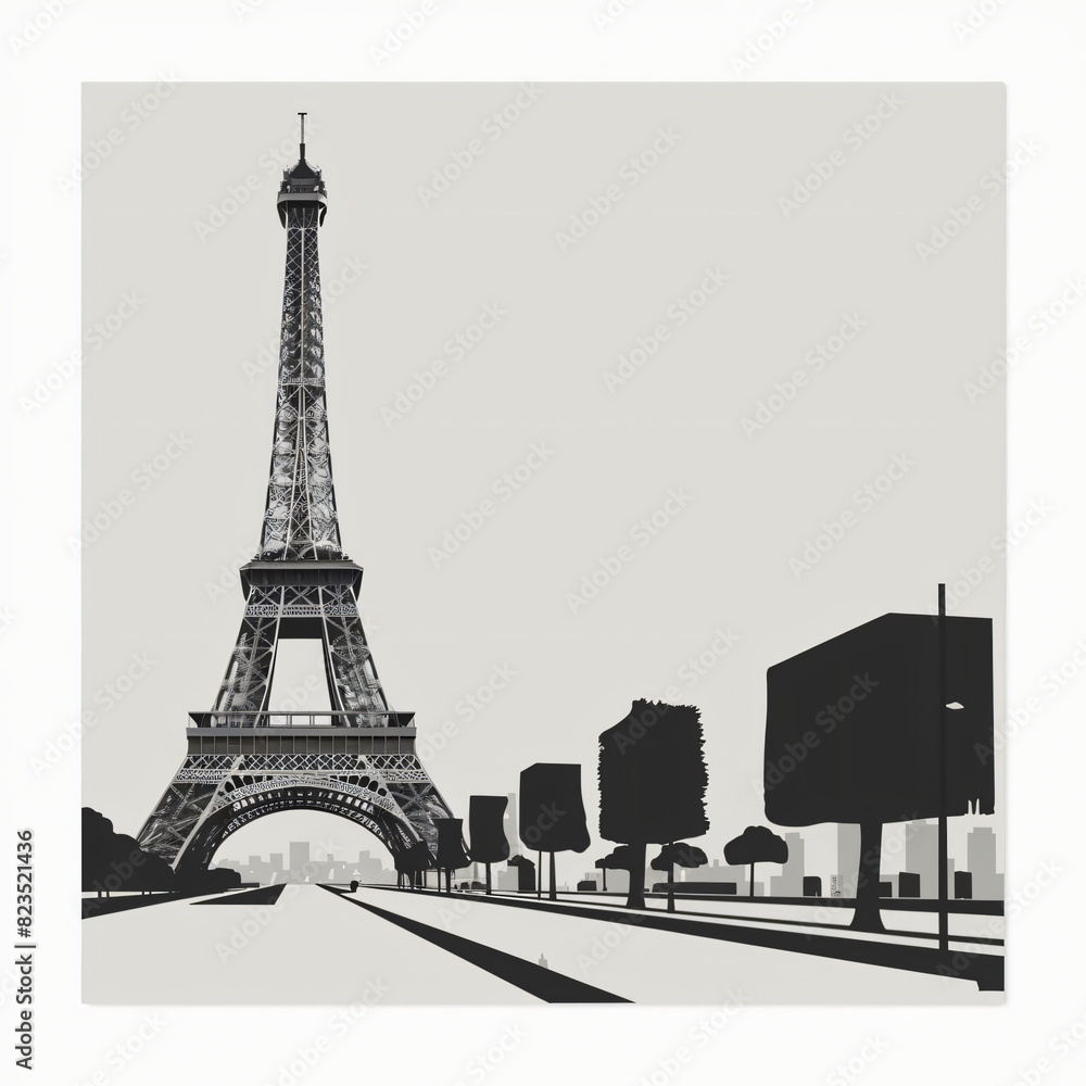 Obraz premium A stunning travel destination image featuring the iconic Eiffel Tower.