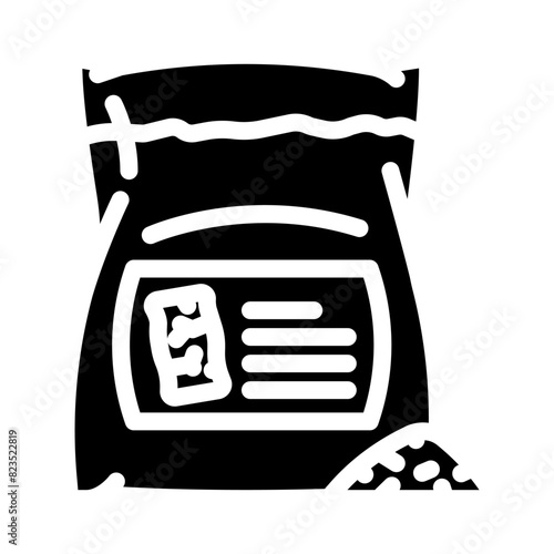 packaging wood pellets glyph icon vector. packaging wood pellets sign. isolated symbol illustration