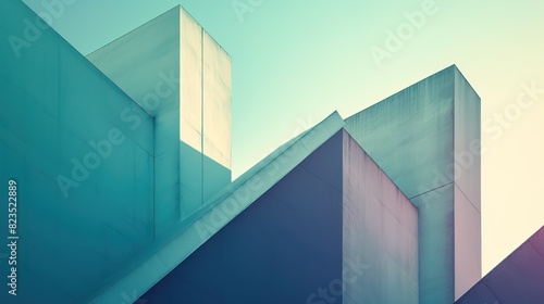 Abstract Colorful Minimalistic Architecture Landscapes  Exploring Simplicity in Form and Space