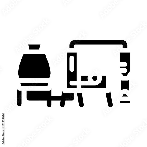 production wood pellets glyph icon vector. production wood pellets sign. isolated symbol illustration