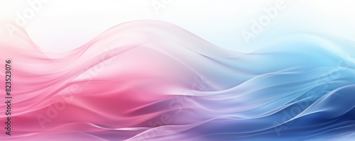Abstract background with flowing gradient waves of pink and blue  creating a soft and dreamy atmosphere. Ideal for design and creative projects.