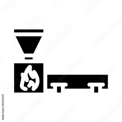 drying wood pellets glyph icon vector. drying wood pellets sign. isolated symbol illustration