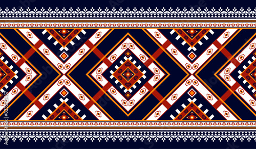 Navajo tribal ethnic Aztec  seamless pattern. South Western motif Mexican. Vector Navajo textile. Boho rug Woven carpet decor style. Design for Batik, fabric, clothing. Geometric ornament Indian.