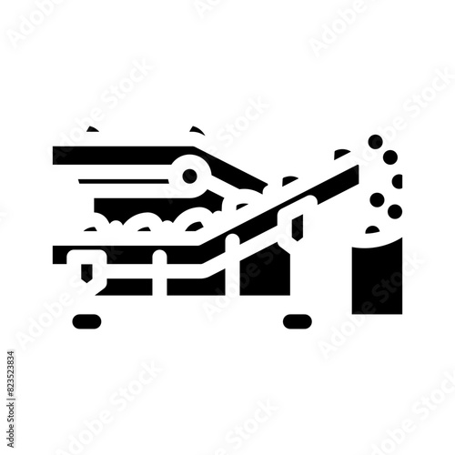conveyor wood pellets glyph icon vector. conveyor wood pellets sign. isolated symbol illustration