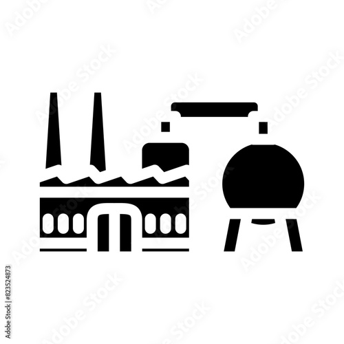 power station wood pellets glyph icon vector. power station wood pellets sign. isolated symbol illustration