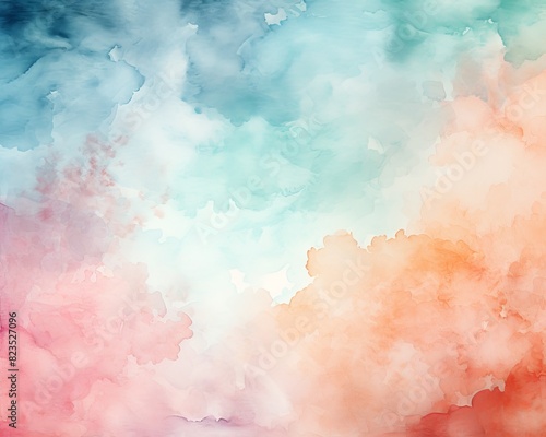 Vibrant, colorful abstract watercolor background blending shades of blue, pink, and orange, perfect for artistic, design or creative projects.