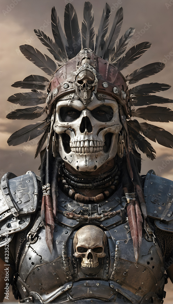 Naklejka premium skull on the wall