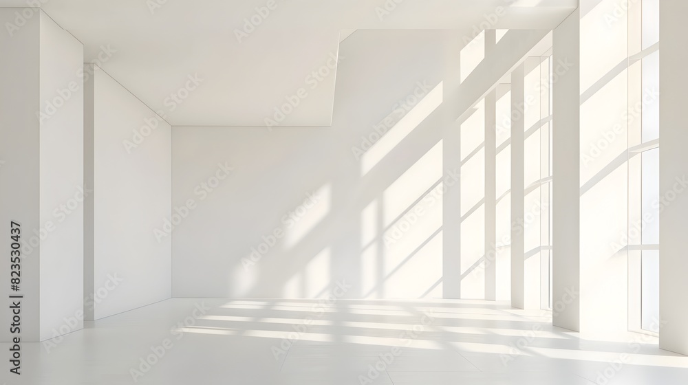Fototapeta premium Minimalist White Room Infinite Canvas for Creative Mindfulness