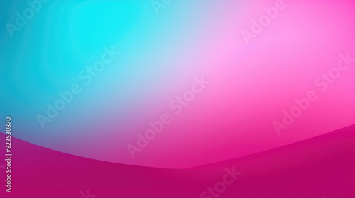 Abstract gradient background with curved shapes in neon blue and pink hues
