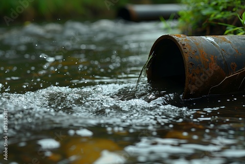 Wallpaper Mural Environmental pollution by wastewater, wastewater concept Torontodigital.ca