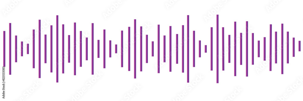 Sound wave set. Sound waves, Equalizer, Audio waves, Radio signal, Music. Recording. On White Background Vector illustration.