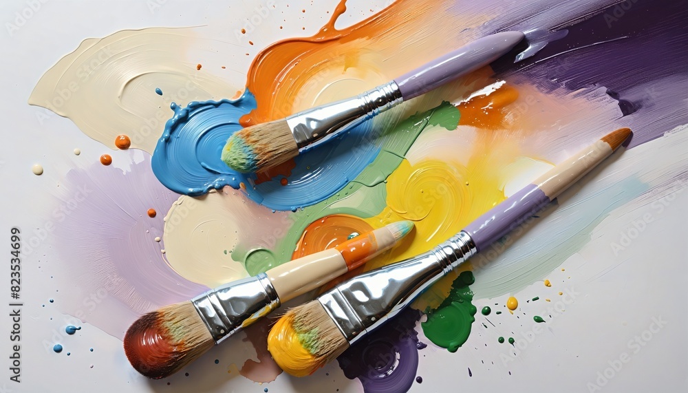 Obraz premium Colorful Decor: A Masterpiece in the Making, Watercolor Design