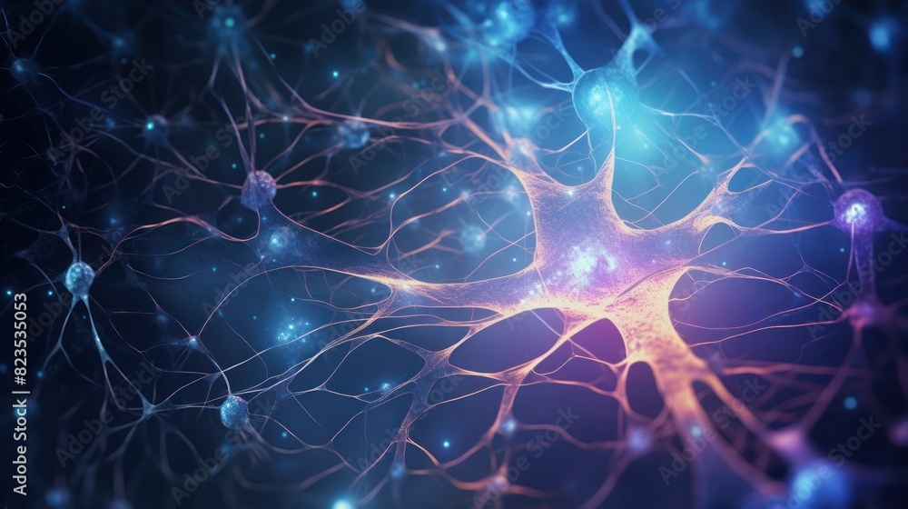 a neuron cell with its intricate dendrites and axon, captured in stunning detail a neuron cell with its intricate dendrites and axon, captured in stunning detail