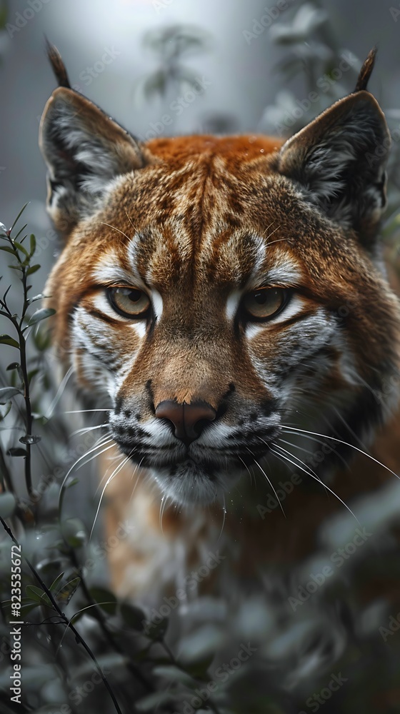 Within mistcovered forests of the Pacific Northwest a solitary cougar prowls through the dense underbrush Within mistcovered forests of the Pacific Northwest a solitary cougar prowls through the dense underbrush