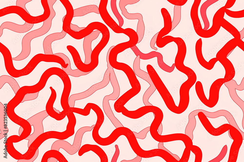 Abstract red and pink wavy lines on a light background, forming a seamless pattern ideal for modern and dynamic decoration and design concepts Abstract red and pink wavy lines on a light background, forming a seamless pattern ideal for modern and dynamic decoration and design concepts