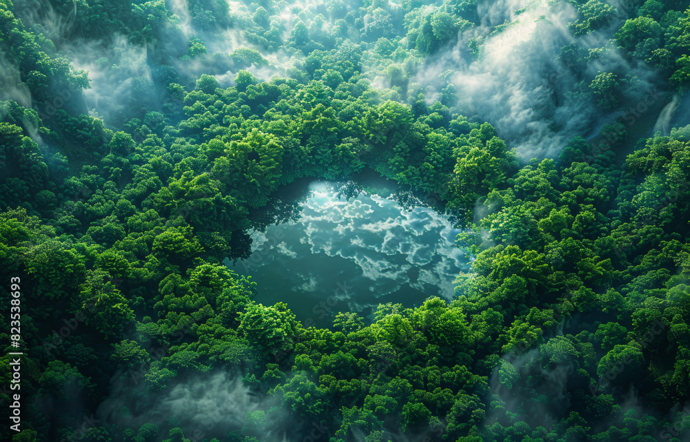 Pond in the middle of the forest Pond in the middle of the forest