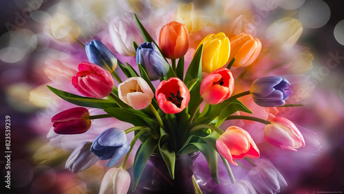 A tulip flower background poster #823539239