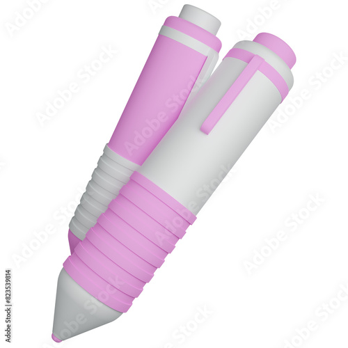 Cute And Attractive Ballpoint Stationery 3D Icon photo