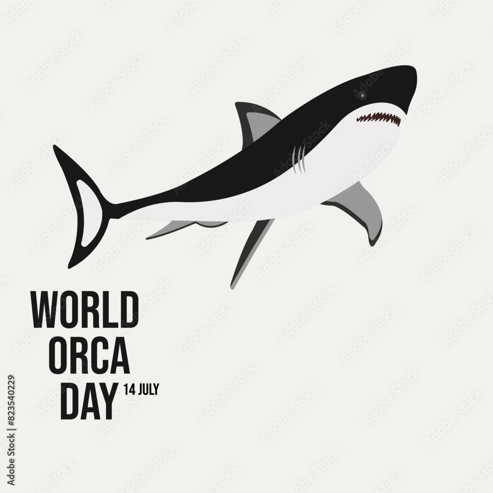 vector graphic of World Orca Day good for national World Orca Day celebration. flat design. flyer design.flat illustration. vector graphic of World Orca Day good for national World Orca Day celebration. flat design. flyer design.flat illustration.