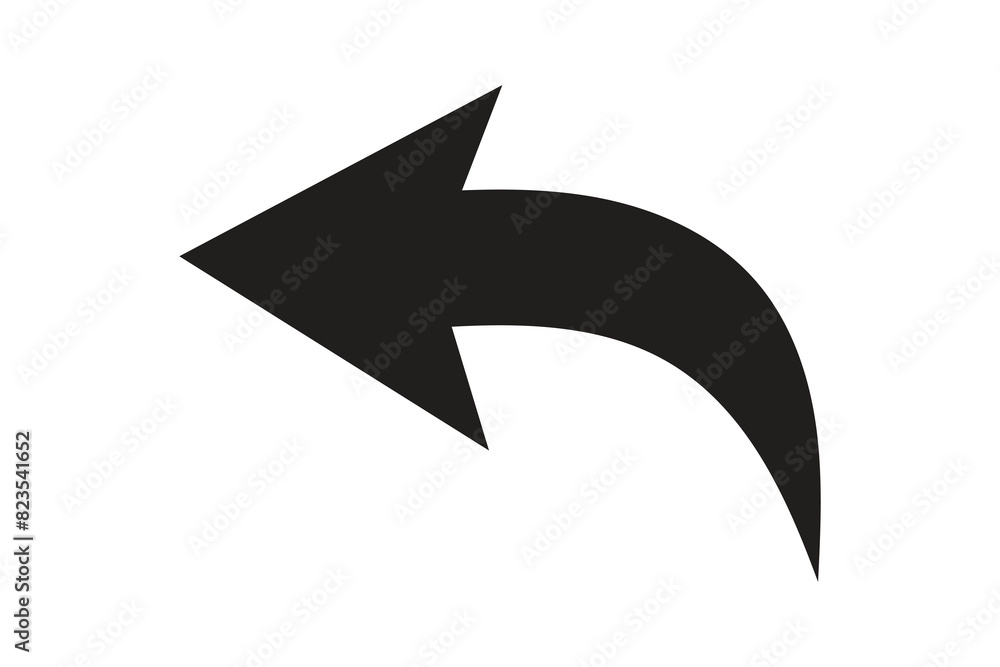 Black arrow icon .Flat style arrow icon for your website, design, logo, app, UI., curved arrow sign. Black arrow icon .Flat style arrow icon for your website, design, logo, app, UI., curved arrow sign.
